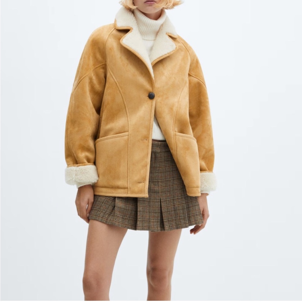 MANGO Shearling Lined Jacket